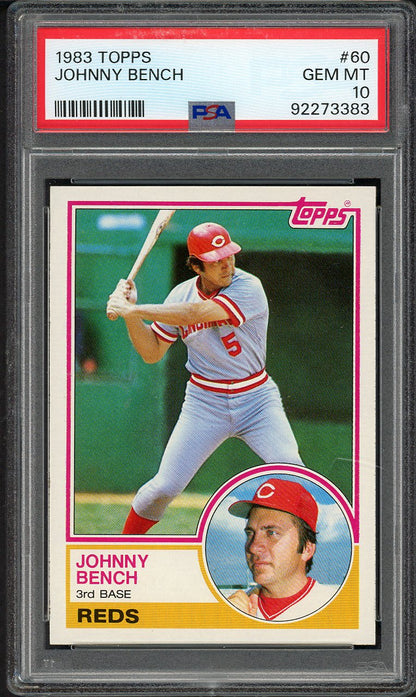1983 Topps # 60 Johnny Bench Reds PSA 10 GEM MINT 563137