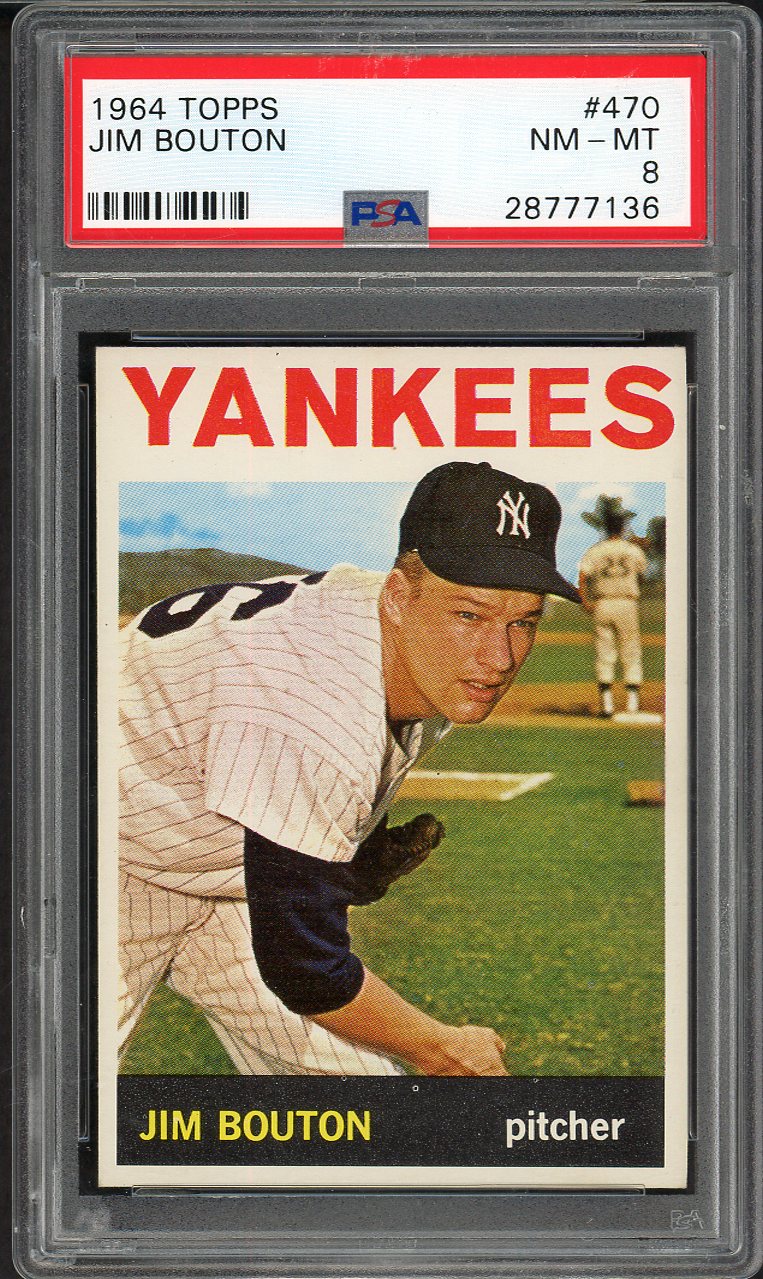 1964 Topps Baseball #470 Jim Bouton Yankees PSA 8 NM/MT 563138