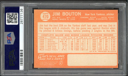 1964 Topps Baseball #470 Jim Bouton Yankees PSA 8 NM/MT 563138