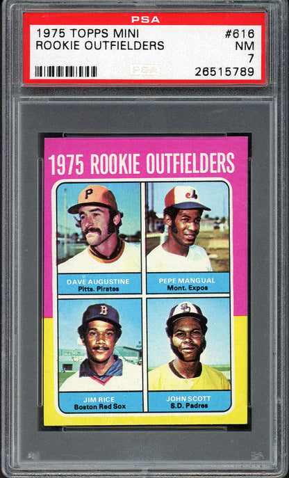 1975 Topps Baseball Mini #616 Jim Rice Red Sox PSA 7 NM 563139