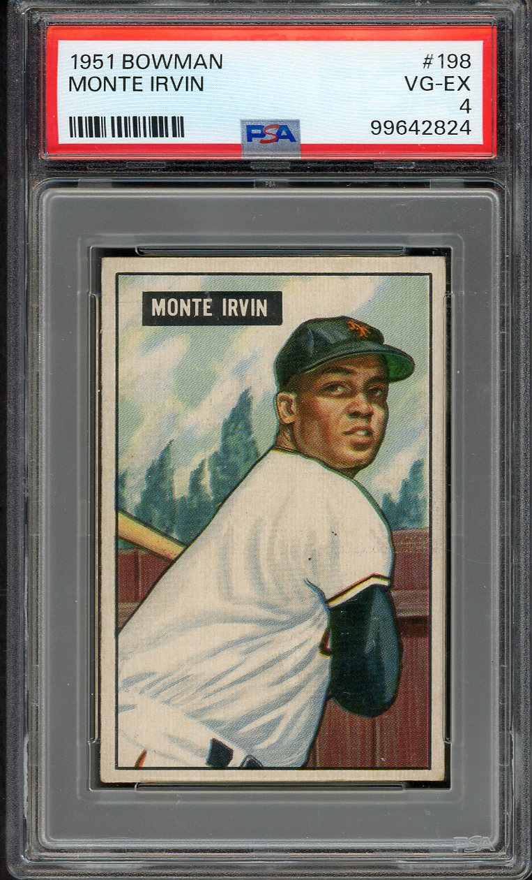 1951 Bowman Baseball #198 Monte Irvin Giants PSA 4 VG-EX 563143