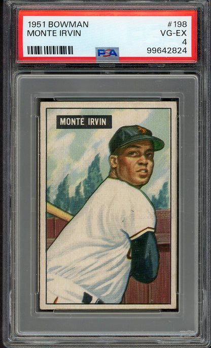 1951 Bowman Baseball #198 Monte Irvin Giants PSA 4 VG-EX 563143