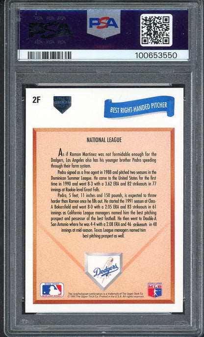 1991 Upper Deck Final Edition #002F Pedro Martinez Dodgers PSA 10 GEM MINT 563144