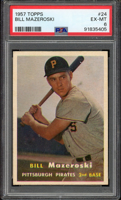 1957 Topps Baseball #024 Bill Mazeroski Pirates PSA 6 EX-MT 563147