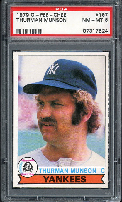 1979 O Pee Chee #157 Thurman Munson Yankees PSA 8 NM/MT 563152