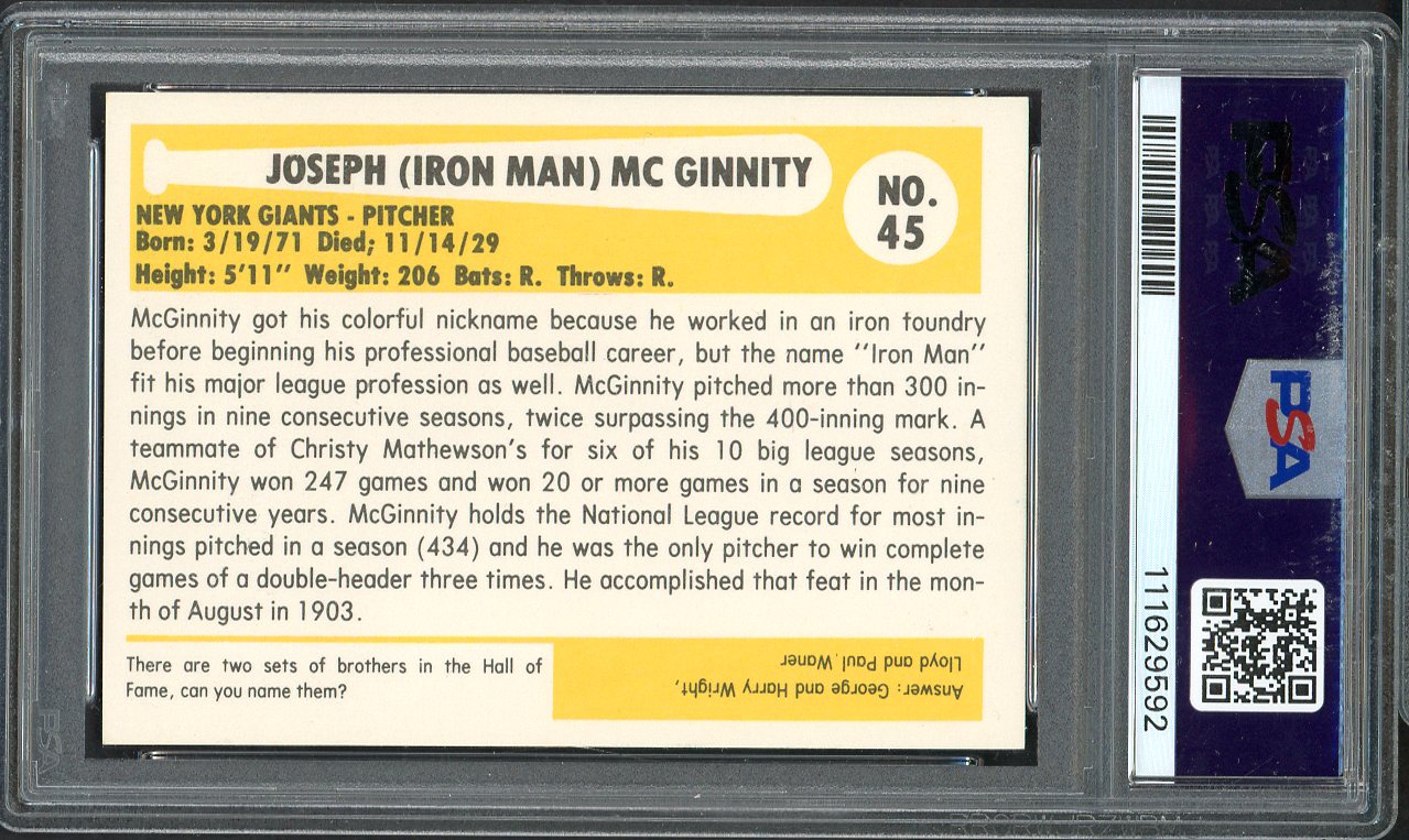 1980 Baseball Immortals #045 Joe McGinnity Yankees PSA 7 NM 563153