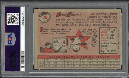 1958 Topps Baseball #090 Robin Roberts Phillies PSA 7 NM 563156