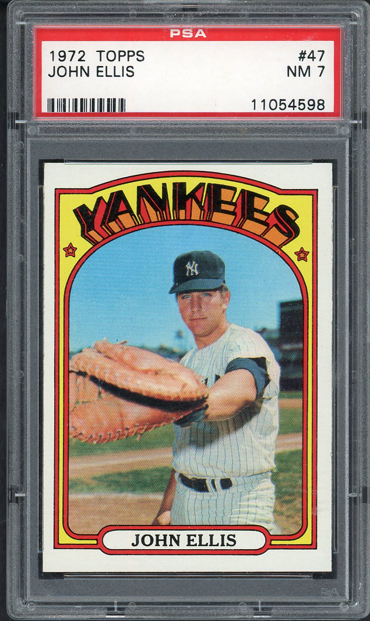 1972 Topps Baseball #047 John Ellis Yankees PSA 7 NM 563158