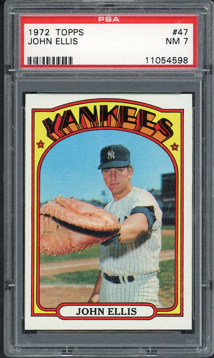 1972 Topps Baseball #047 John Ellis Yankees PSA 7 NM 563158