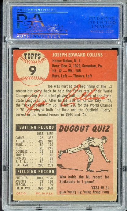 1953 Topps Baseball #009 Joe Collins Yankees PSA 5 EX 563167