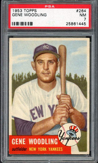 1953 Topps Baseball #264 Gene Woodling Yankees PSA 7 NM 563171