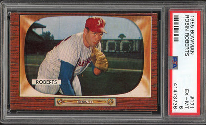 1955 Bowman Baseball #171 Robin Roberts Phillies PSA 6 EX-MT 563180
