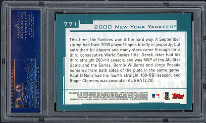 2001 Topps #771 New York Yankees Team PSA 9 MINT 563181