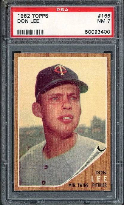1962 Topps Baseball #166 Don Lee Twins PSA 7 NM 563184