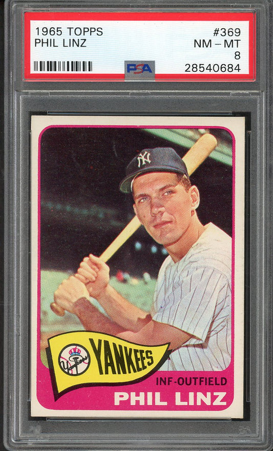 1965 Topps Baseball #369 Phil Linz Yankees PSA 8 NM/MT 563187