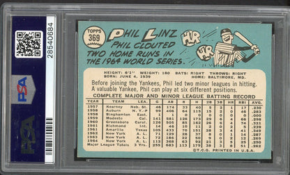 1965 Topps Baseball #369 Phil Linz Yankees PSA 8 NM/MT 563187