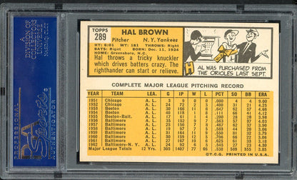 1963 Topps Baseball #289 Hal Brown Yankees PSA 7 NM 563188