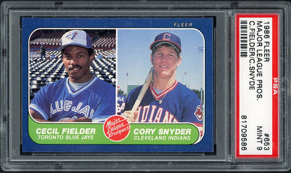 1986 Fleer #653 Cecil Fielder Blue Jays PSA 9 MINT 563194