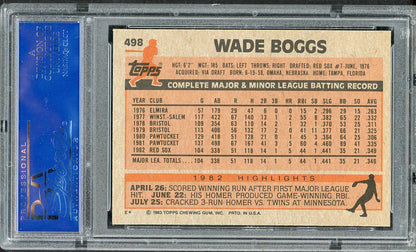 1983 Topps #498 Wade Boggs Red Sox PSA 9 MINT 563196
