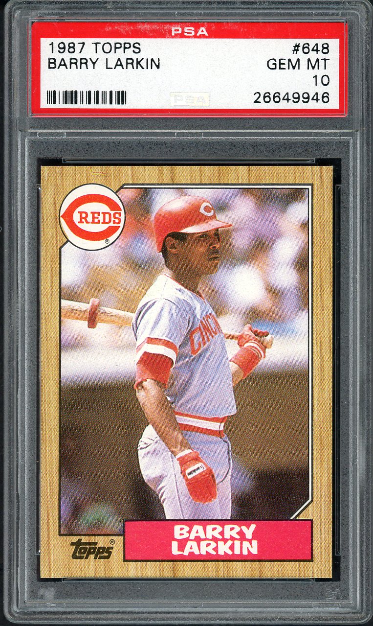 1987 Topps #648 Barry Larkin Reds PSA 10 GEM MINT 563197