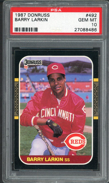 1987 Donruss #492 Barry Larkin Reds PSA 10 GEM MINT 563198