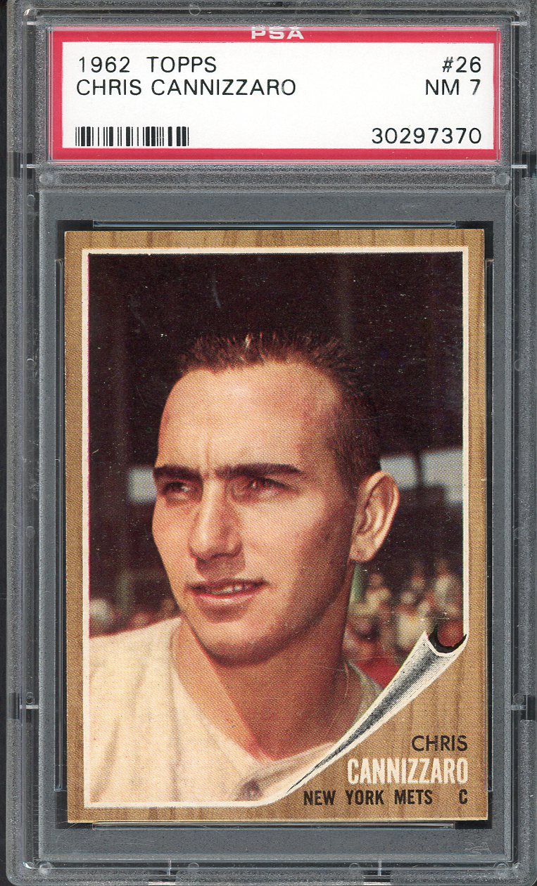 1962 Topps Baseball #026 Chris Cannizzaro Mets PSA 7 NM 563199