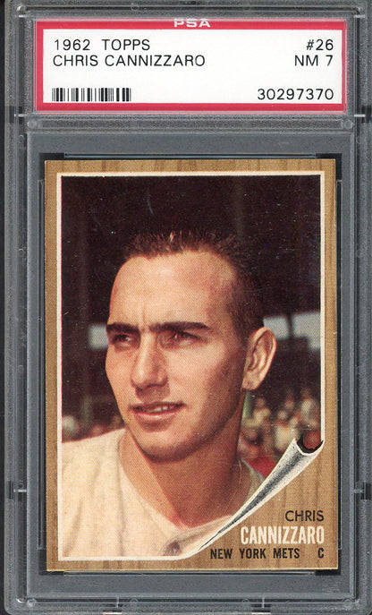 1962 Topps Baseball #026 Chris Cannizzaro Mets PSA 7 NM 563199