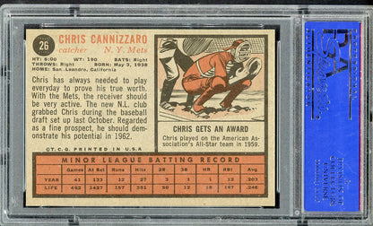 1962 Topps Baseball #026 Chris Cannizzaro Mets PSA 7 NM 563199