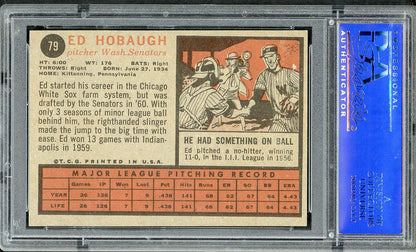 1962 Topps Baseball #079 Ed Hobaugh Senators PSA 7 NM 563200
