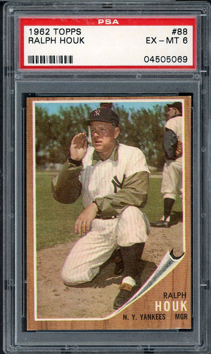 1962 Topps Baseball #088 Ralph Houk Yankees PSA 6 EX-MT 563201