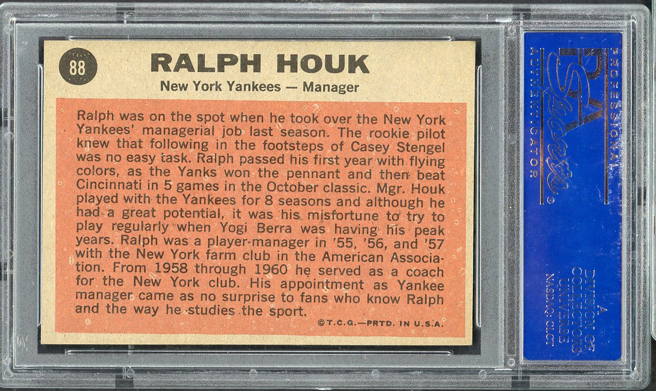 1962 Topps Baseball #088 Ralph Houk Yankees PSA 6 EX-MT 563201