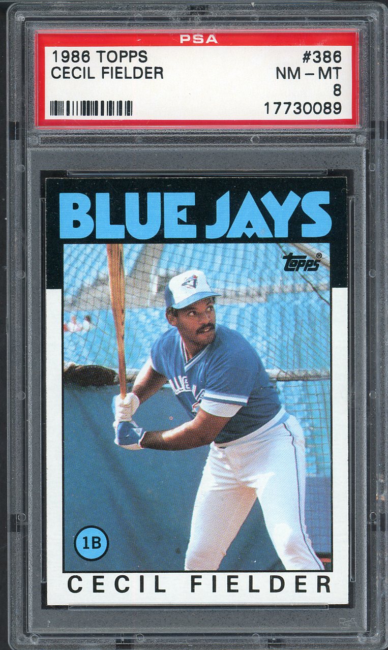 1986 Topps #386 Cecil Fielder Blue Jays PSA 8 NM/MT 563202