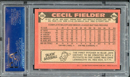 1986 Topps #386 Cecil Fielder Blue Jays PSA 8 NM/MT 563202