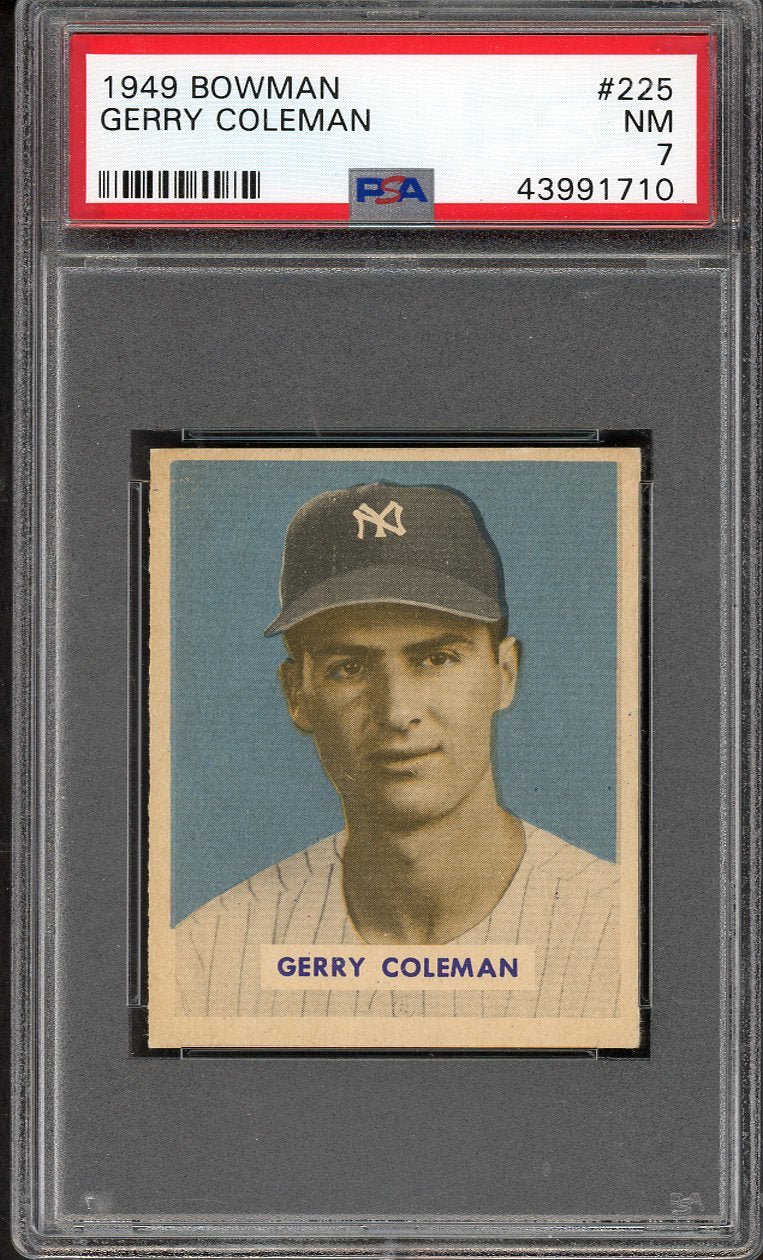 1949 Bowman Baseball #225 Jerry Coleman Yankees PSA 7 NM 563203