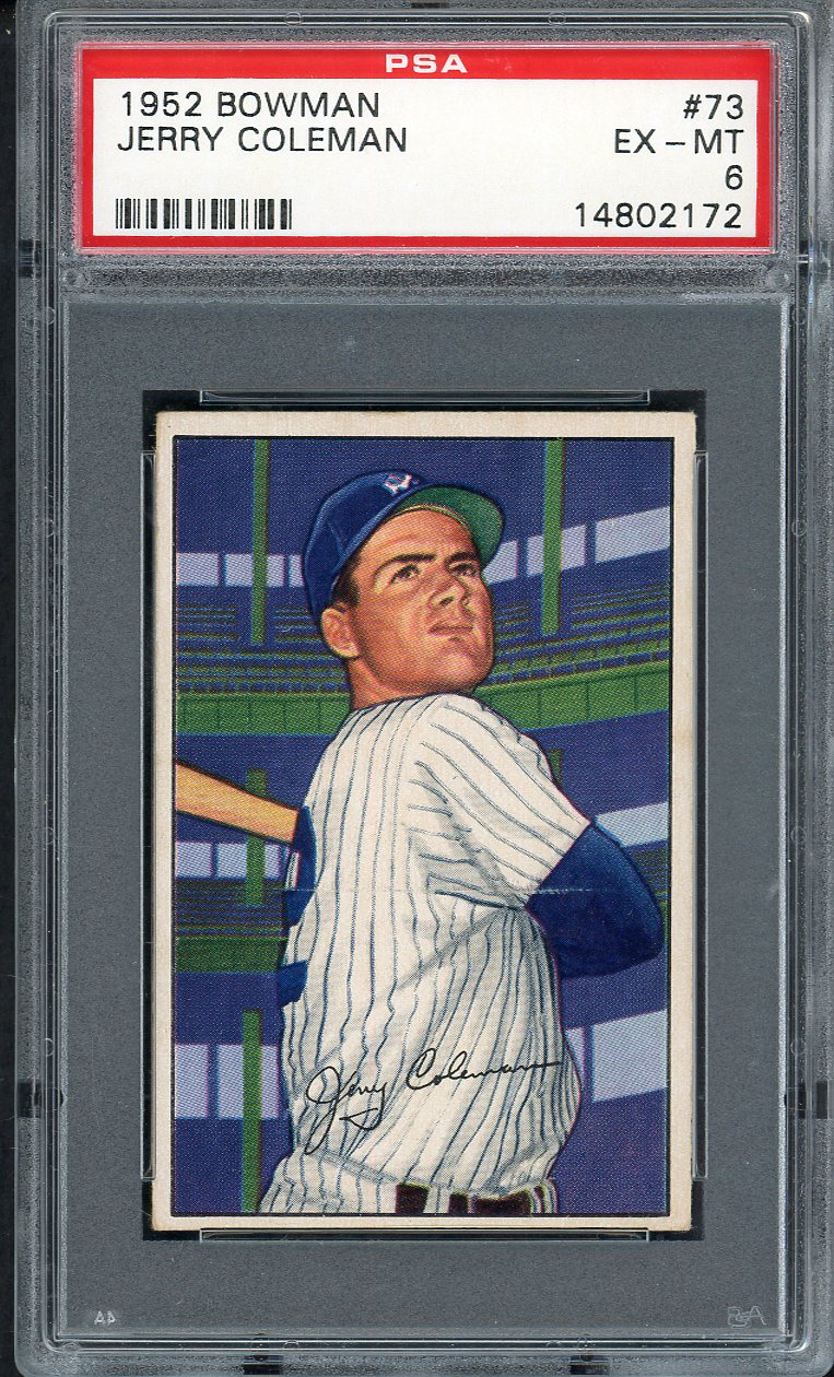 1952 Bowman Baseball #073 Jerry Coleman Yankees PSA 6 EX-MT 563204