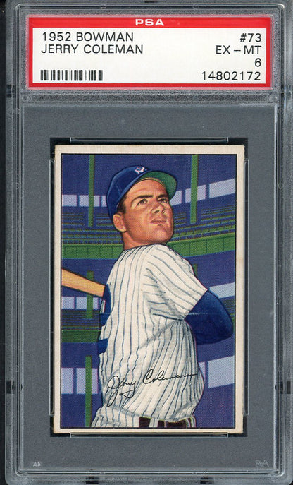 1952 Bowman Baseball #073 Jerry Coleman Yankees PSA 6 EX-MT 563204