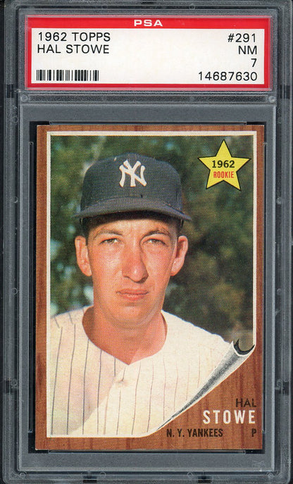 1962 Topps Baseball #291 Hal Stowe Yankees PSA 7 NM 563208
