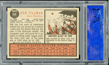 1962 Topps Baseball #368 Bob Tillman Red Sox PSA 7 NM 563209
