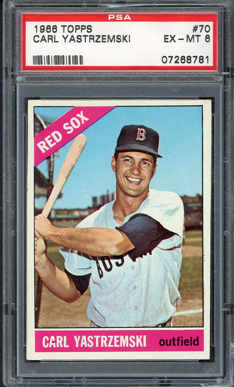 1966 Topps Baseball #070 Carl Yastrzemski Red Sox PSA 6 EX-MT 563215