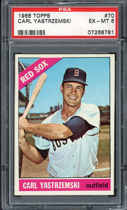 1966 Topps Baseball #070 Carl Yastrzemski Red Sox PSA 6 EX-MT 563215