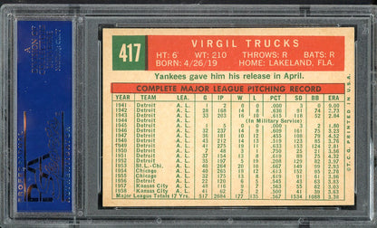 1959 Topps Baseball #417 Virgil Trucks Yankees PSA 5 EX 563223