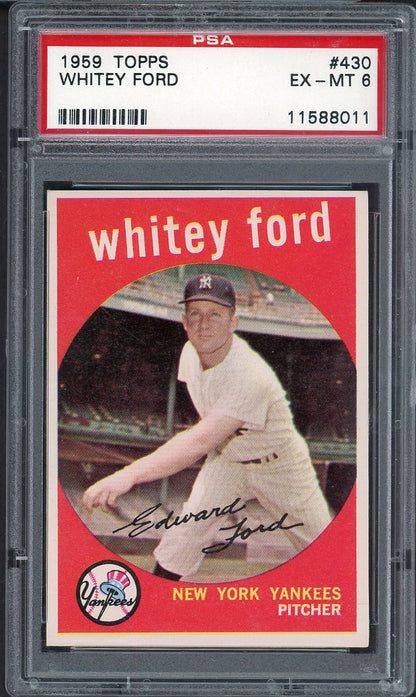 1959 Topps Baseball #430 Whitey Ford Yankees PSA 6 EX-MT 563226