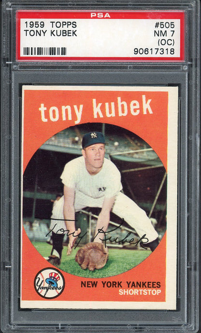1959 Topps Baseball #505 Tony Kubek Yankees PSA 7 NM oc 563228