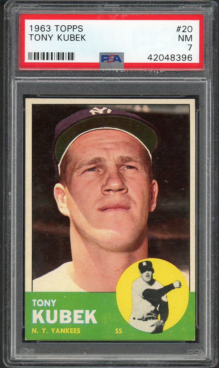1963 Topps Baseball #020 Tony Kubek Yankees PSA 7 NM 563230