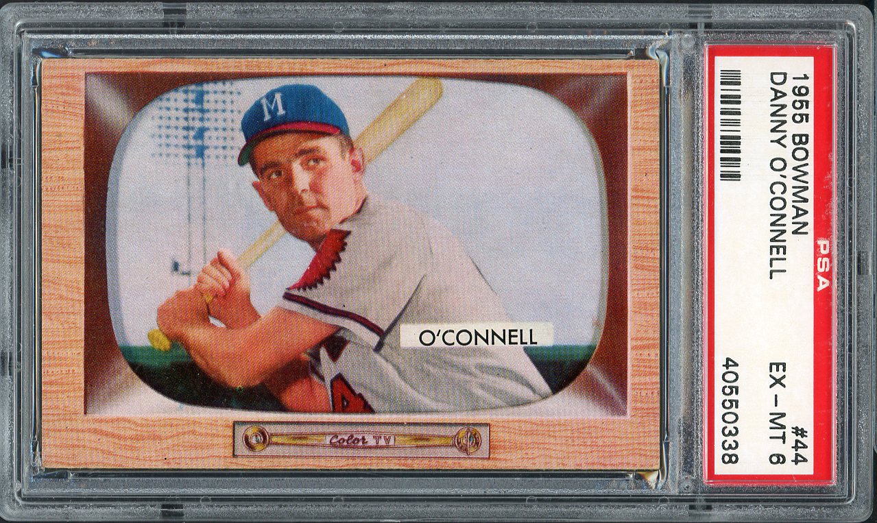 1955 Bowman Baseball #044 Danny O'Connell Braves PSA 6 EX-MT 563233