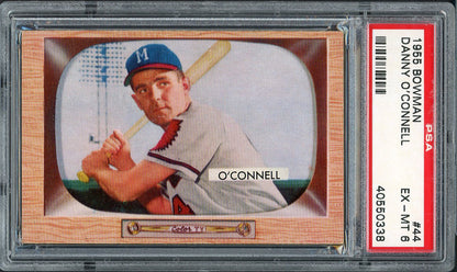 1955 Bowman Baseball #044 Danny O'Connell Braves PSA 6 EX-MT 563233