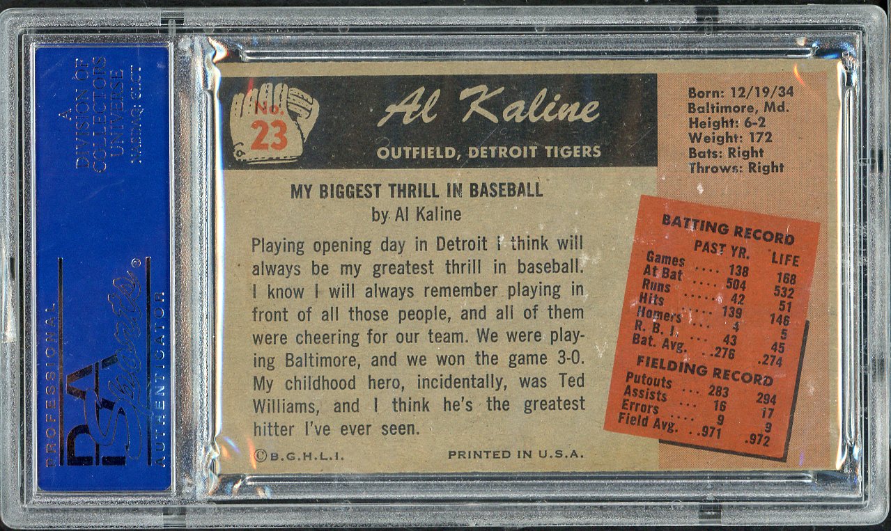 1955 Bowman Baseball #023 Al Kaline Tigers PSA 5 EX 563234