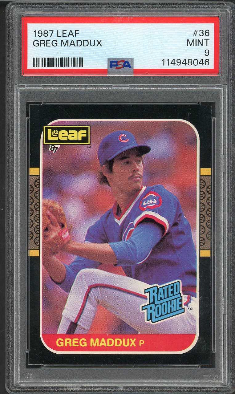 1987 Leaf #036 Greg Maddux Cubs PSA 9 MINT 563238