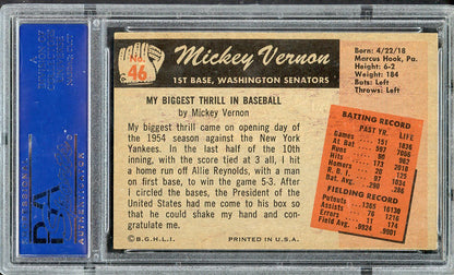 1955 Bowman Baseball #046 Mickey Vernon Senators PSA 6 EX-MT 563239
