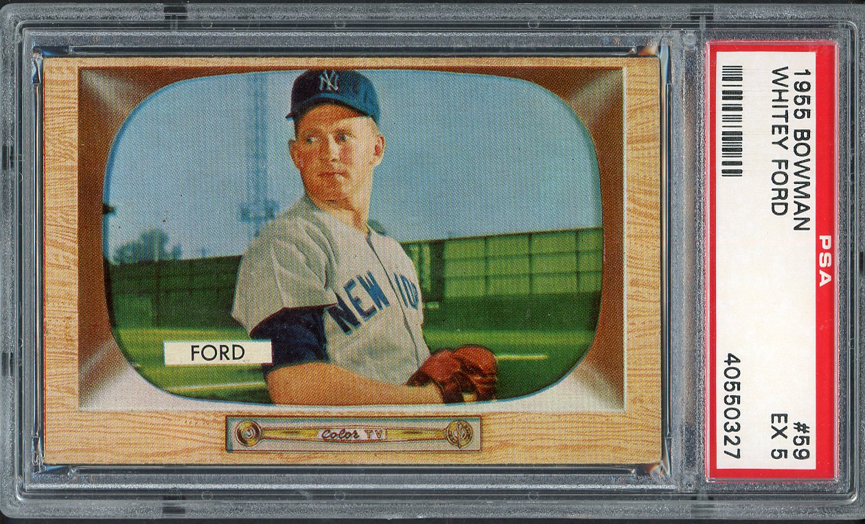 1955 Bowman Baseball #059 Whitey Ford Yankees PSA 5 EX 563240